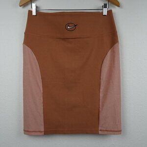 Nike Tight Fit Skirt Women's Size L Brown Pink Stretch Athleisure Casual
